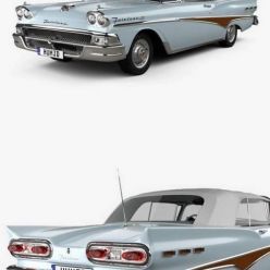 3D model Ford Fairlane 500 Sunliner 1958 car