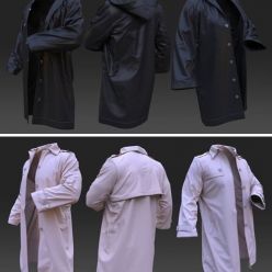 3D model Men’s raincoats. Clo3d, Marvelous Designer projects (ZPRJ)