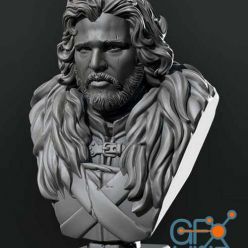 3D model Jon Snow Night's Watch Edition Bust – 3D Print