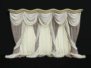 3D model Curtains with wavy cornice