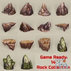 3D model CGTrader – IndustriGame Ready Stone Rocks Collection Low-poly 3D model