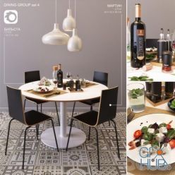 3D model DINING GROUP with BILSTA table by IKEA