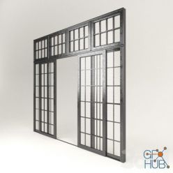 3D model Industrial iron door