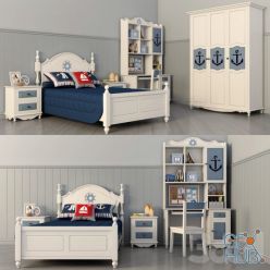 3D model Children’s room ocean