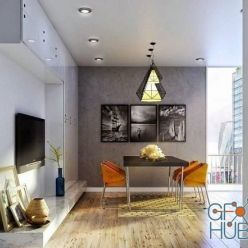 3D model Dining Room Interior Scene 16