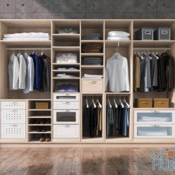 3D model Set for clothes and shoes cabinet