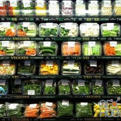 3D model Shelves with vegetables
