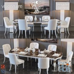 3D model Visionnaire Versailles table, Sevigne chair