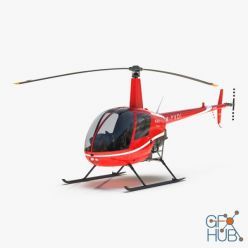 3D model Helicopter Robinson R22 Red
