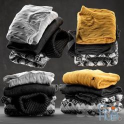 3D model Set of folded sweaters