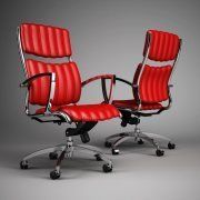 3D model Red chair for office