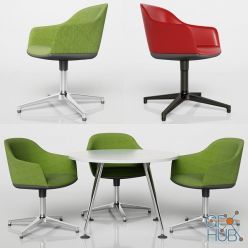 3D model Softshell Chair four-star base by Vitra