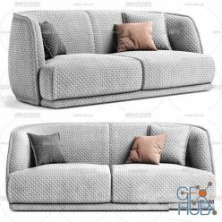 3D model Modern fabric double Moroso Redondo sofa