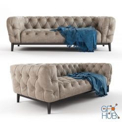 3D model Dokos sofa with blue plaid