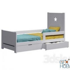 3D model Cot with drawers for storage Dream House Kids