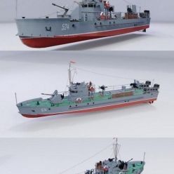 3D model Armored Small Hunter BMO Project 194 Ship PBR