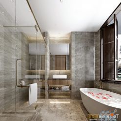 3D model Modern bathroom interior 063