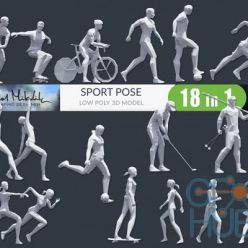 3D model Cubebrush – Low Poly Sport Pose PACK