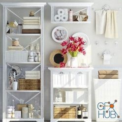 3D model Bathroom accessories on the shelves