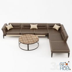 3D model Leather Sofa