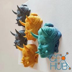 3D model ﻿Hannya Chunari Wall Mask – 3D Print