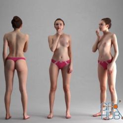 3D model Naked Girl With Lipstick