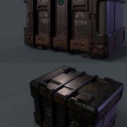 3D model Low poly crate PBR
