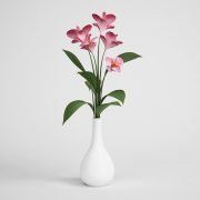 3D model Alstroemeria in a white vase