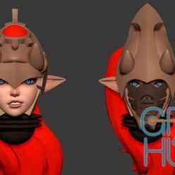 3D model Space Elf Heads Helmets – 3D Print