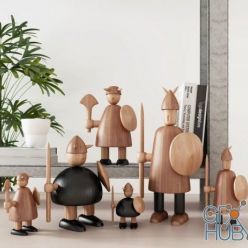 3D model Wooden Decor Set (max)