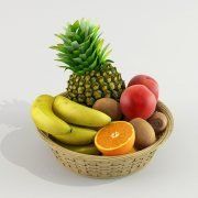 3D model Set of exotic fruits
