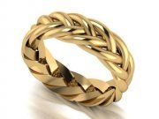 3D model Yellow metal braided ring