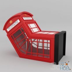 3D model Booth bench