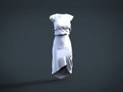 3D model Light fabric simple dress