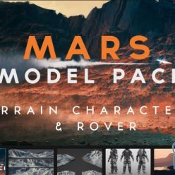 3D model ArtStation Marketplace – Mars – Model Pack – 8k 32Bit Terrain + 7 Posed Characters + Rover