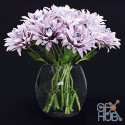 3D model Chrysanthemums in a vase
