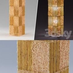 3D model Bamboo Rattan Floor Lamp