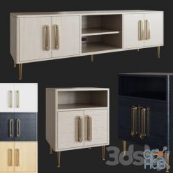 3D model Odetta Media Console & Nightstand