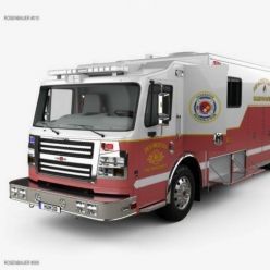 3D model Rosenbauer Walk In Rescue Fire Truck 2017 (max, fbx)