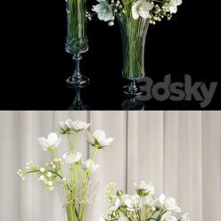 3D model Bouquet of white flowers
