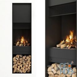 3D model Fireplace and firewood
