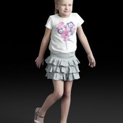 3D model Little girl in dress and sandals (3d scan)