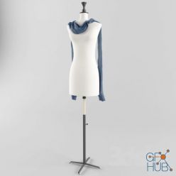 3D model Mannequin with a scarf