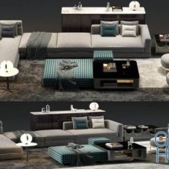 3D model Minotti 02 furniture set