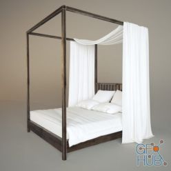 3D model Pottery Barn Canopy Bed