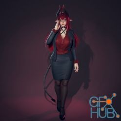 3D model Daemon Girl Business Suit