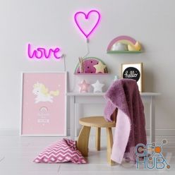 3D model Decorative set in the nursery for girls