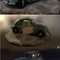 3D model Classic Volkswagen Beetle PBR