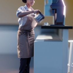 3D model Standing Coffee Shop Woman Monika 10132