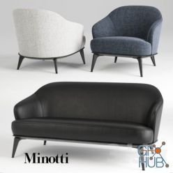3D model Minotti Leslie furniture set